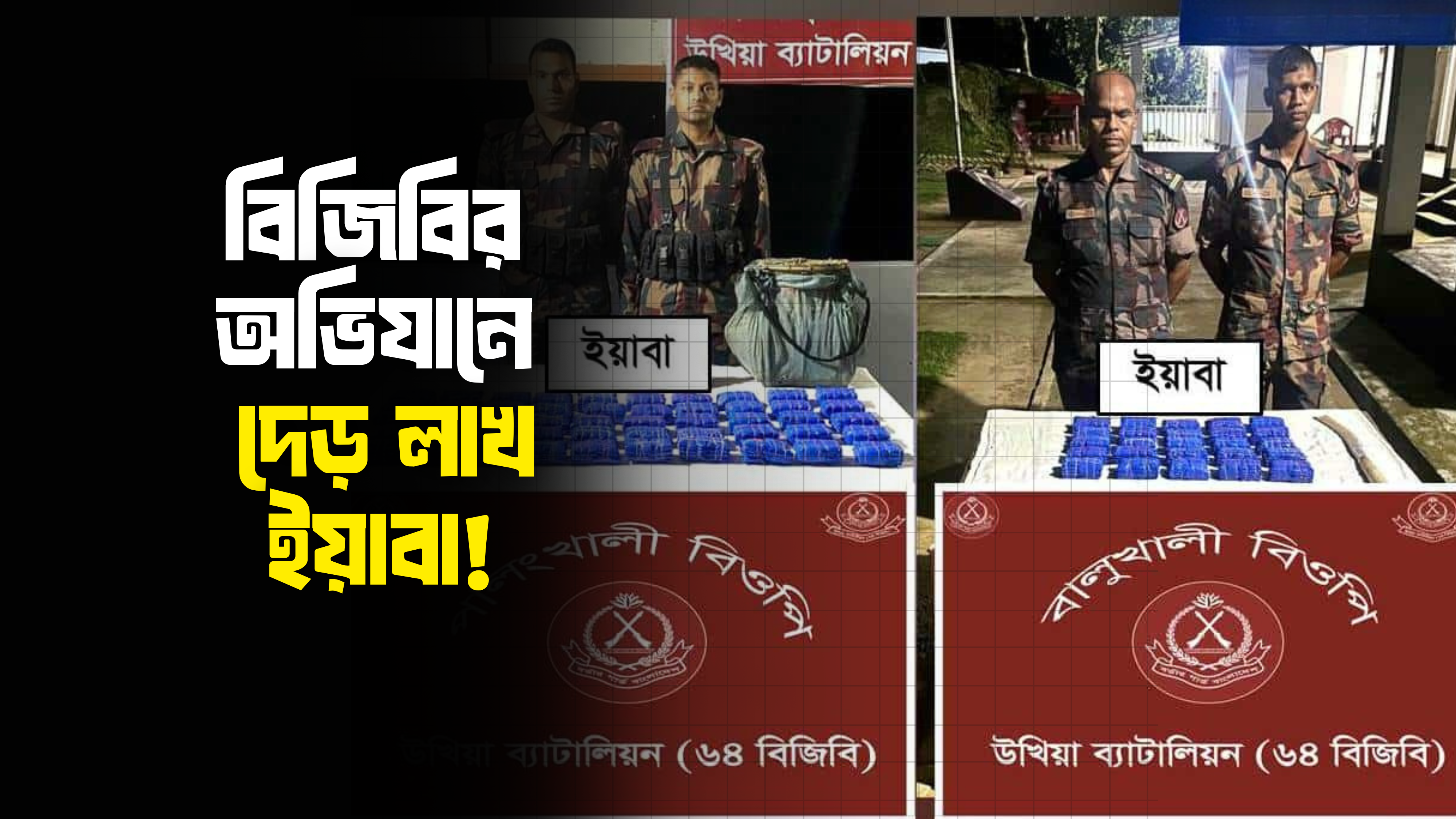 উখিয়ায় বিজিবির অভিযানে দেড় লাখ ইয়াবা জব্দ