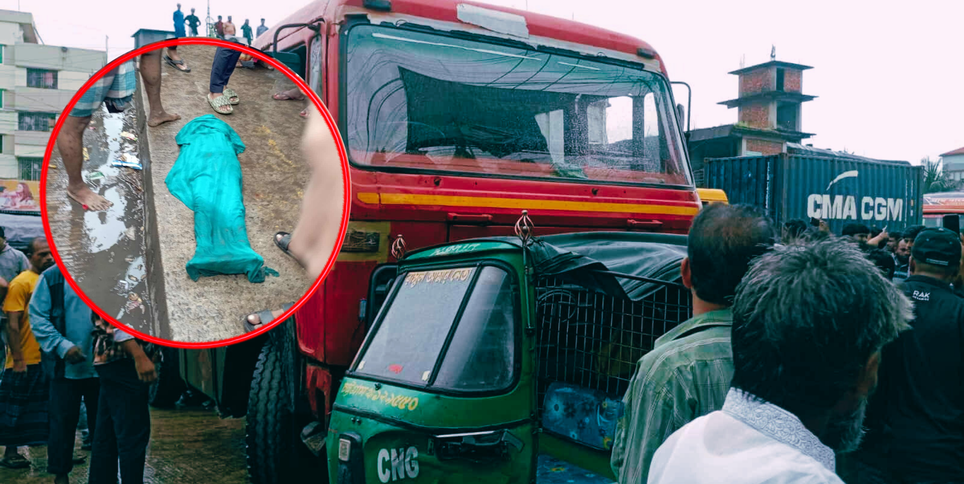 মীরসরাইয়ে লরির ধাক্কায় মায়ের কোল থেকে ছিটকে শিশুর মৃত্যু