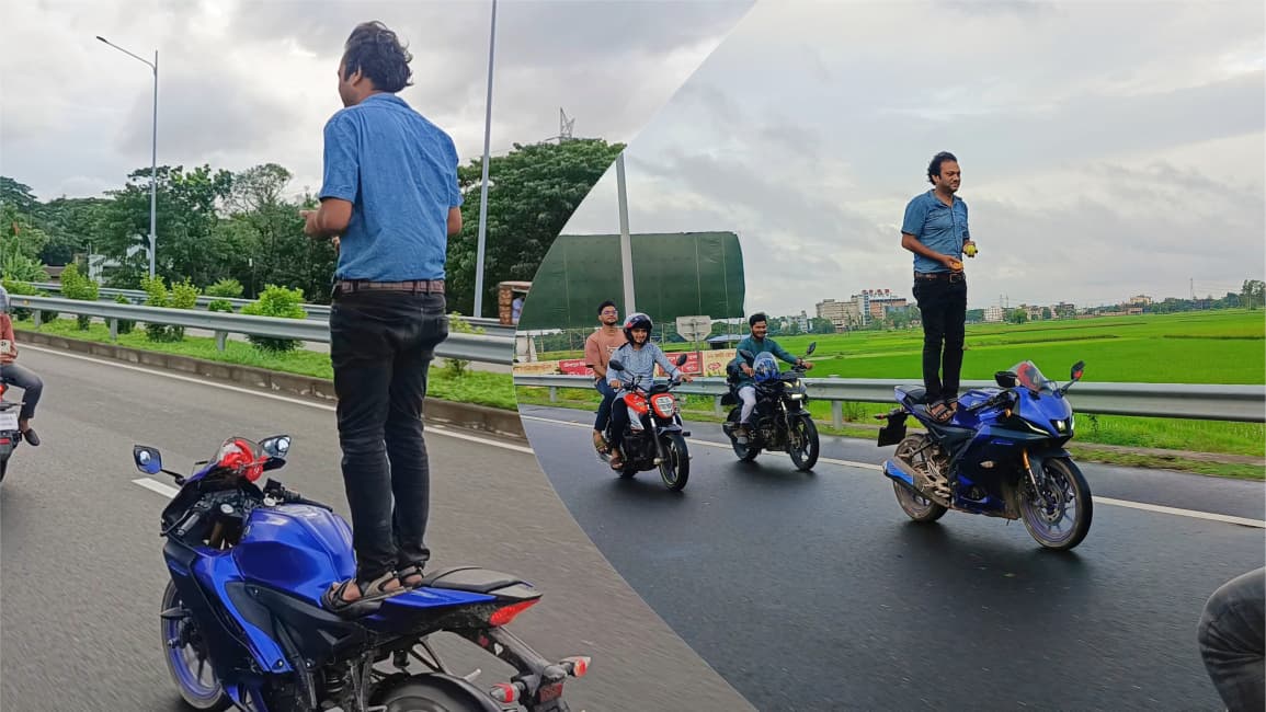 ব্যস্ততম সড়কে যুবকের বাইক স্টান্ট, প্রশংসা ও সমালোচনা দুই-ই