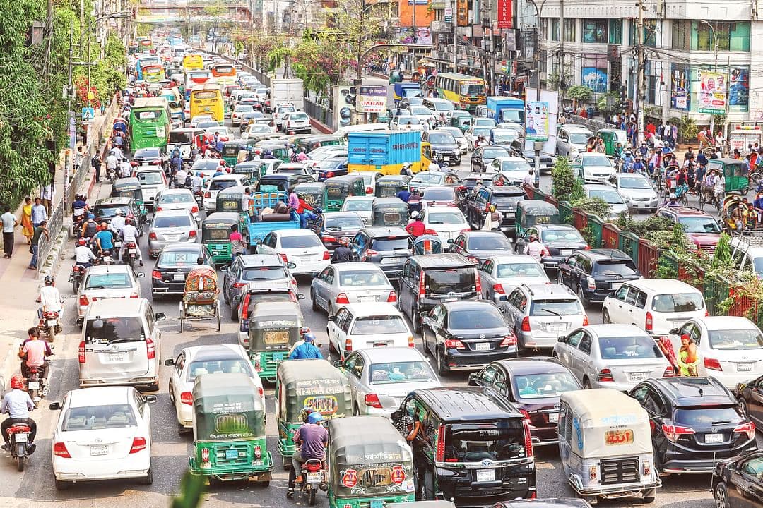 Unbearable traffic jam, misery