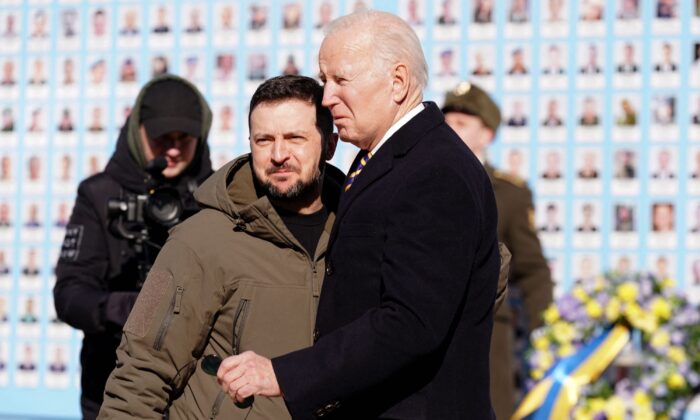 On a surprise visit, Biden promises $500 million in military assistance to Ukraine.
