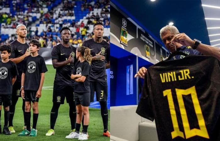 Brazil wins the game wearing its first-ever all-black kit