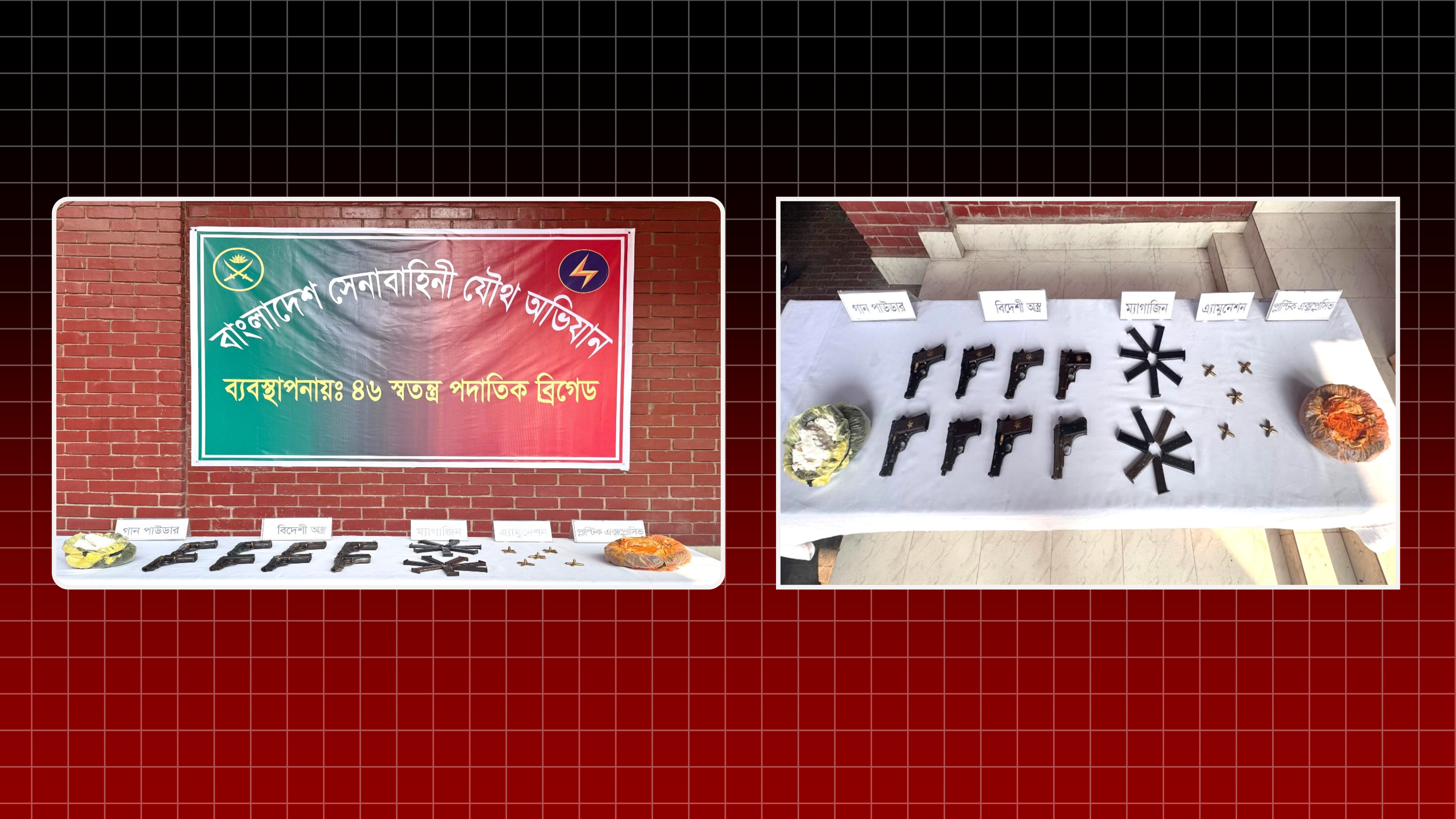 রাজশাহীমুখী ট্রেনে সেনাবাহিনীর অভিযান, বিপুল পরিমাণ অস্ত্র ও বিস্ফোরক উদ্ধার